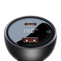 Baseus Διπλός γρήγορος φορτιστής αυτοκινήτου U+C 140W PD3.1 + Καλώδιο Type-C σε Type-C 240W από το COPTERS.GR
